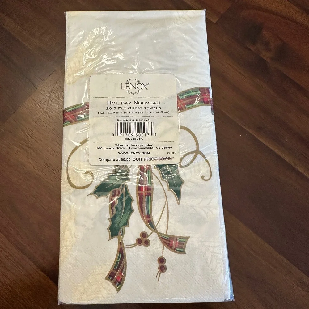 Lenox Wondershop Guest Towels Holiday Nouveau Christmas Napkins Paper 2 Packs